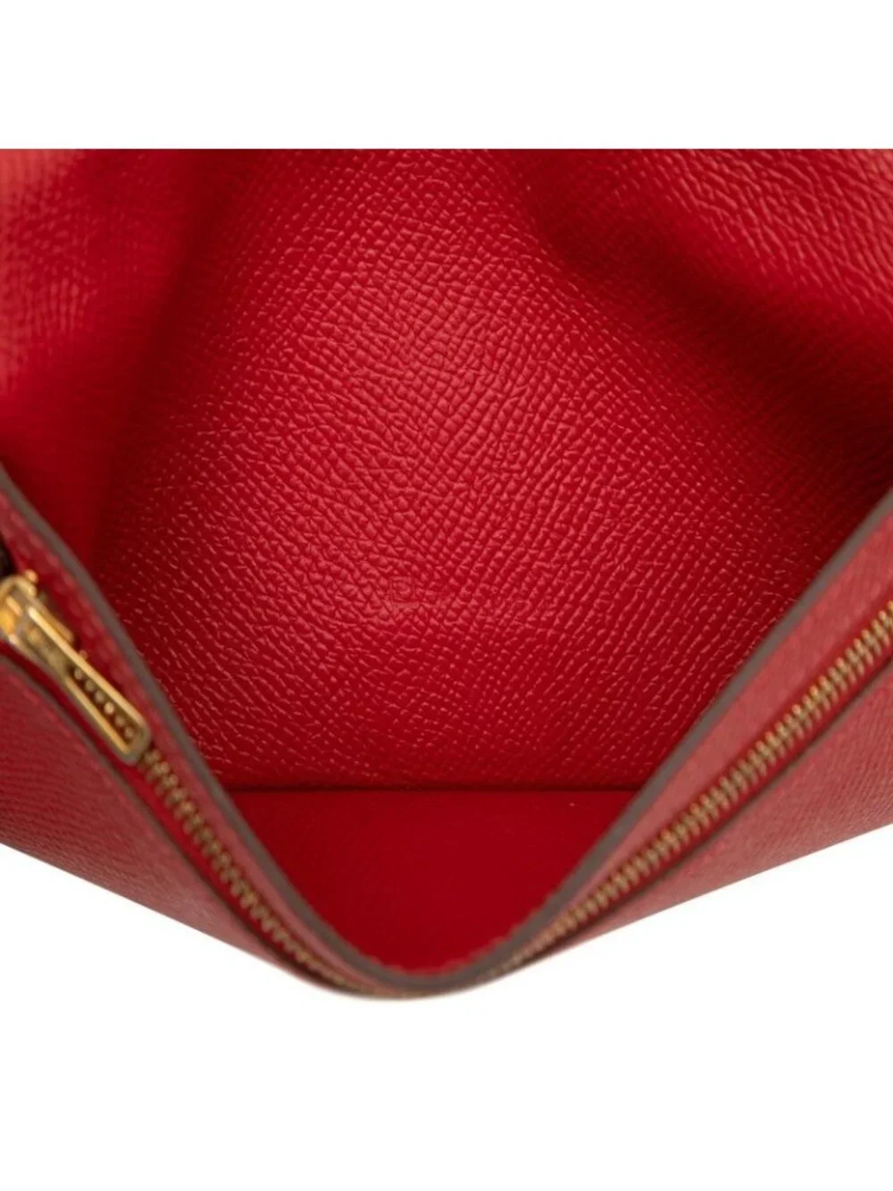 Hermes Bearn Souffle Wallet P Red Gold Veau Epsom